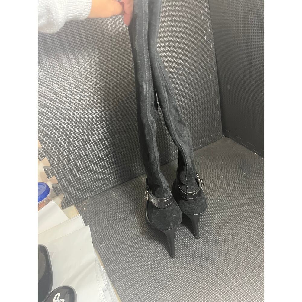 Coach Milly Suede Leather Vachetta Black Knee boot Heeled Womens Size 7.5 - Picture 4 of 10